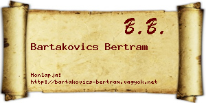 Bartakovics Bertram névjegykártya